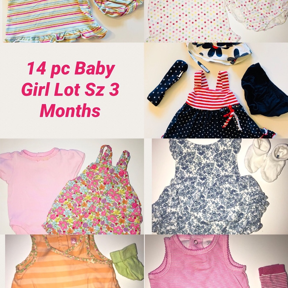 14 pc Baby Girl Sz 3 Months lot (55)